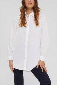 Esprit γυναικείο πουκάμισο μονόχρωμο Oversize Fit