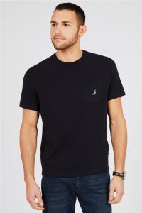 Nautica ανδρικό T-shirt μονόχρωμο με τσέπη