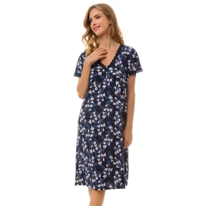 Νυχτικό Γυναικείο Καλοκαιρινό Minerva Floral 51996-641 Μπλε