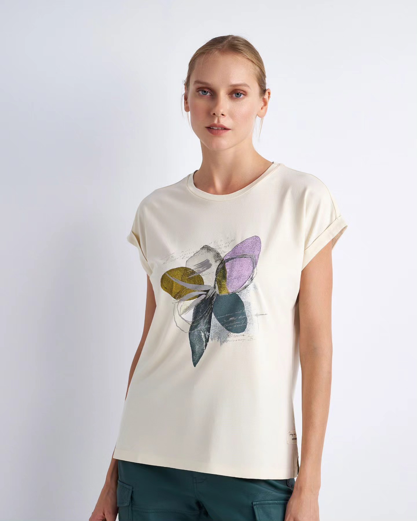 T-shirt μακρύ με στάμπα Vanilla