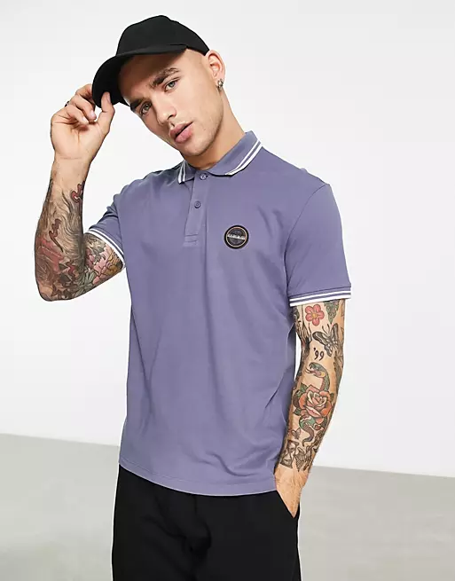 Napapijri Macas patch logo pique short sleeve polo