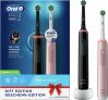 Oral-B Pro 3 3900N  – 2 ηλεκτρικές οδοντόβουρτσες με χρονομετρητή και αισθητήρα πίεσης – Gift Edition Black & Rose – 67€ στο Amazon.it